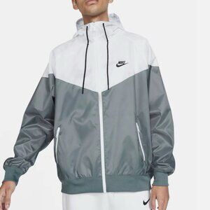 Nike Men’s Windrunner Windbreaker Jacket Hoodie White Gray Sz 2XL 727324-084